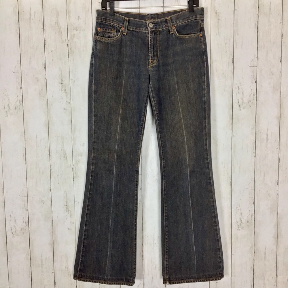 7 Seven For All Mankind Flare Leg Jeans Blue Denim